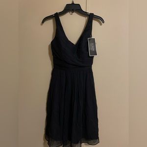 J. Crew chiffon navy blue dress size 00 new with tags